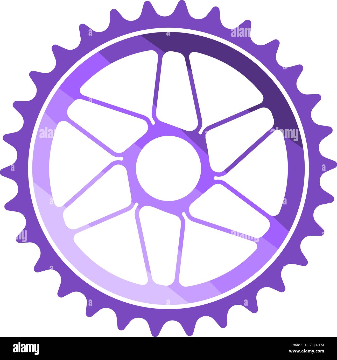 Bike Gear Star Icon. Flat Color Ladder Design. Vector Illustration. Stock Vector