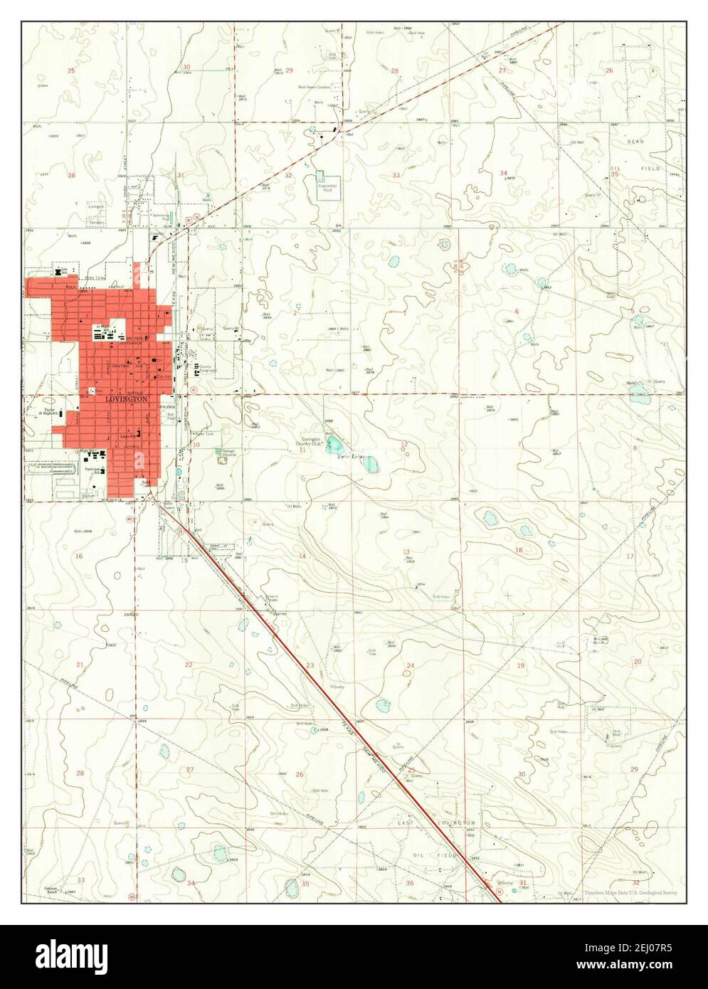 Lovington, New Mexico, map 1962, 124000, United States of America by