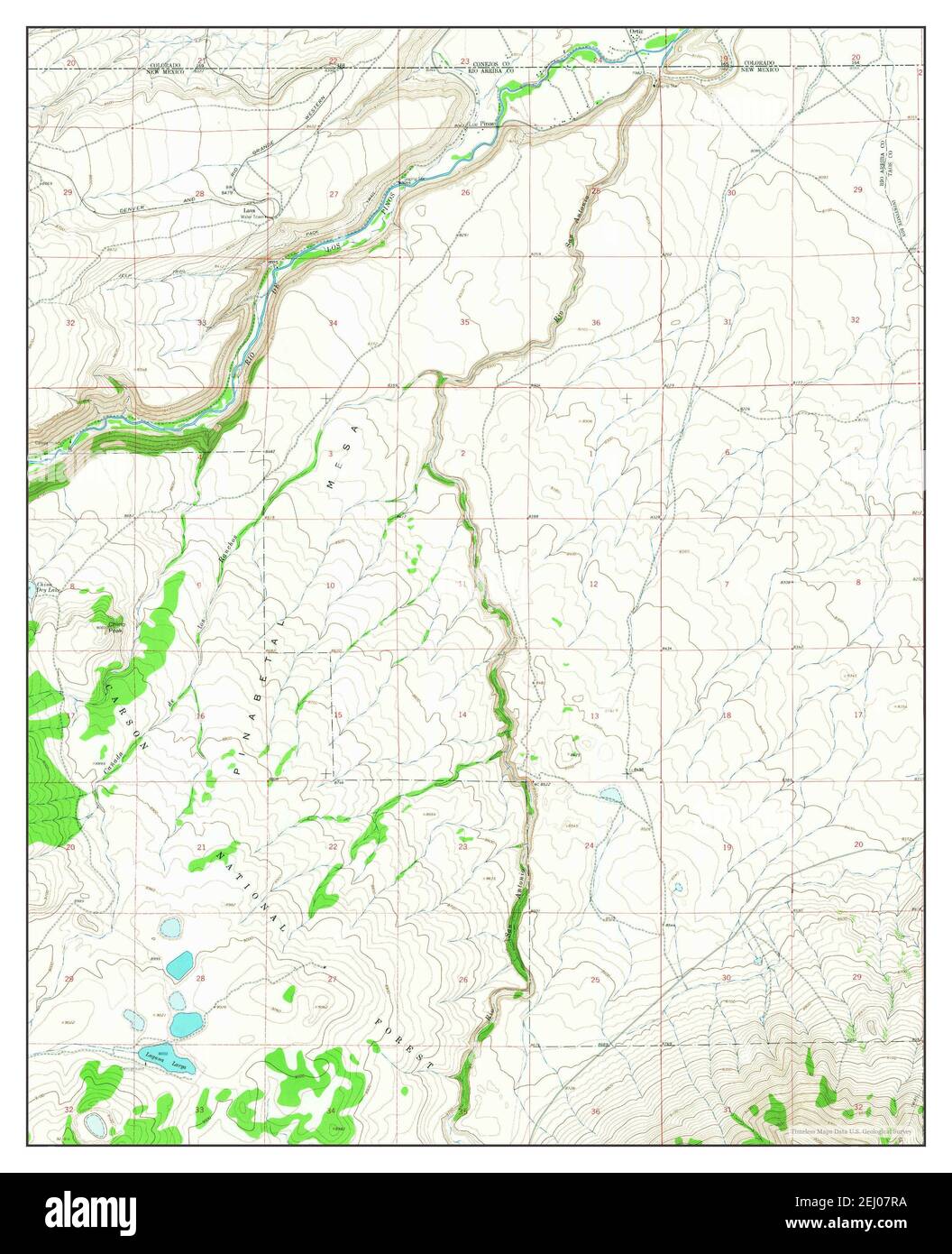 Los Pinos, New Mexico, map 1963, 124000, United States of America by