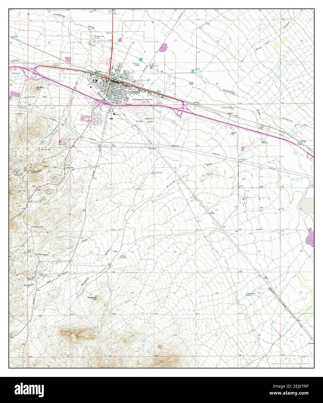 Lordsburg, New Mexico, map 1963, 124000, United States of America by