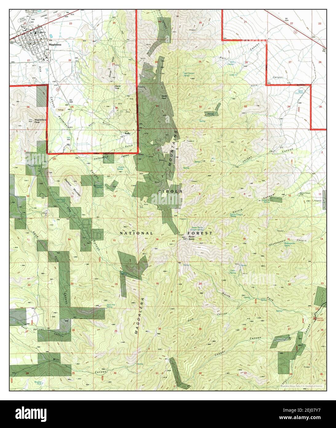 Magdalena, New Mexico, map 1995, 124000, United States of America by Timeless Maps, data U.S