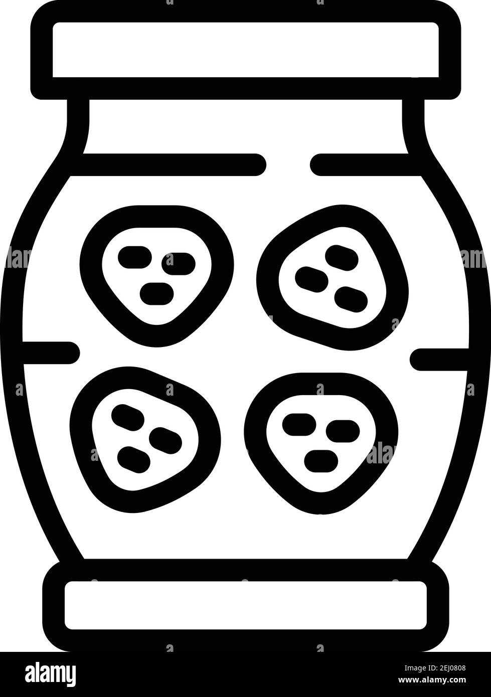 Preserves jar icon. Outline preserves jar vector icon for web design isolated on white background Stock Vector