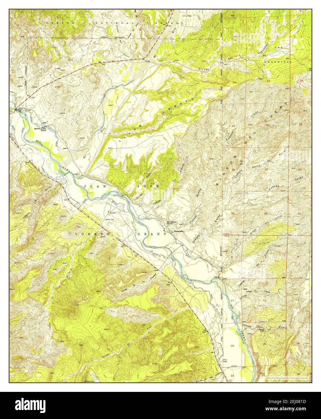Medanales, New Mexico, map 1953, 124000, United States of America by