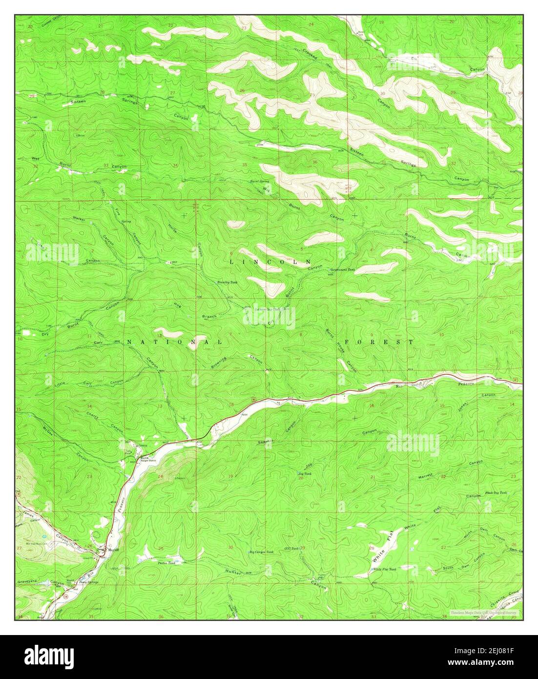 Mayhill, New Mexico, map 1963, 124000, United States of America by