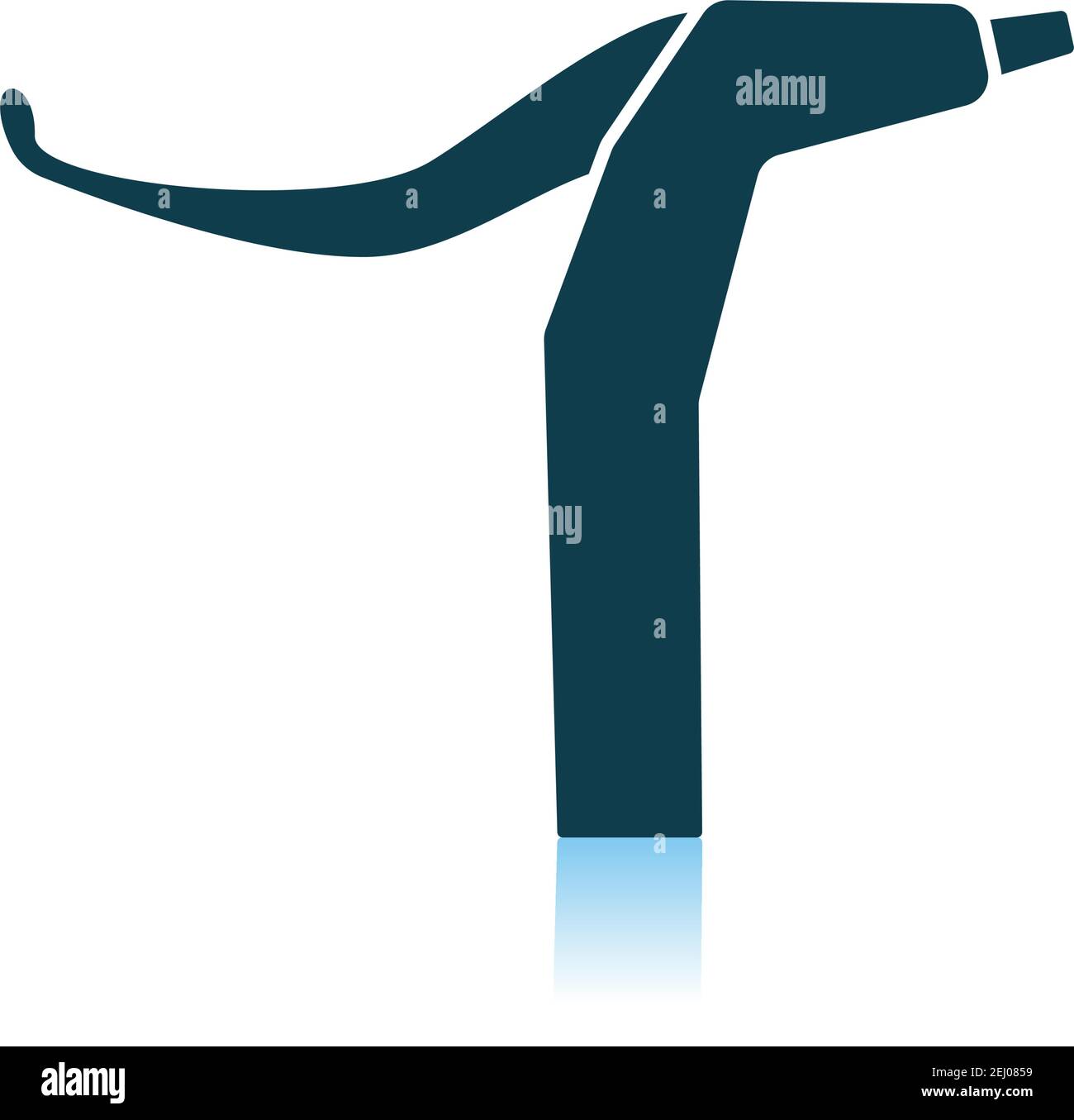 Bike HandleBar Brake Icon. Shadow Reflection Design. Vector Illustration. Stock Vector