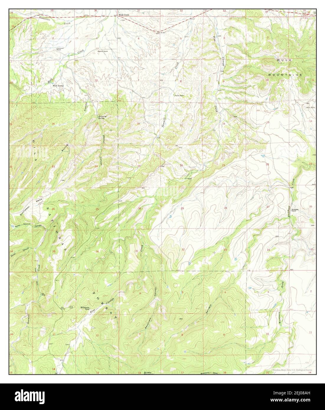 Mule Creek, New Mexico, map 1965, 124000, United States of America by