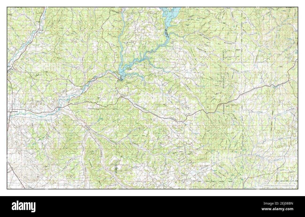New Mexico USGS Topographic Map NAVAJO RESERVOIR 1980-100K 