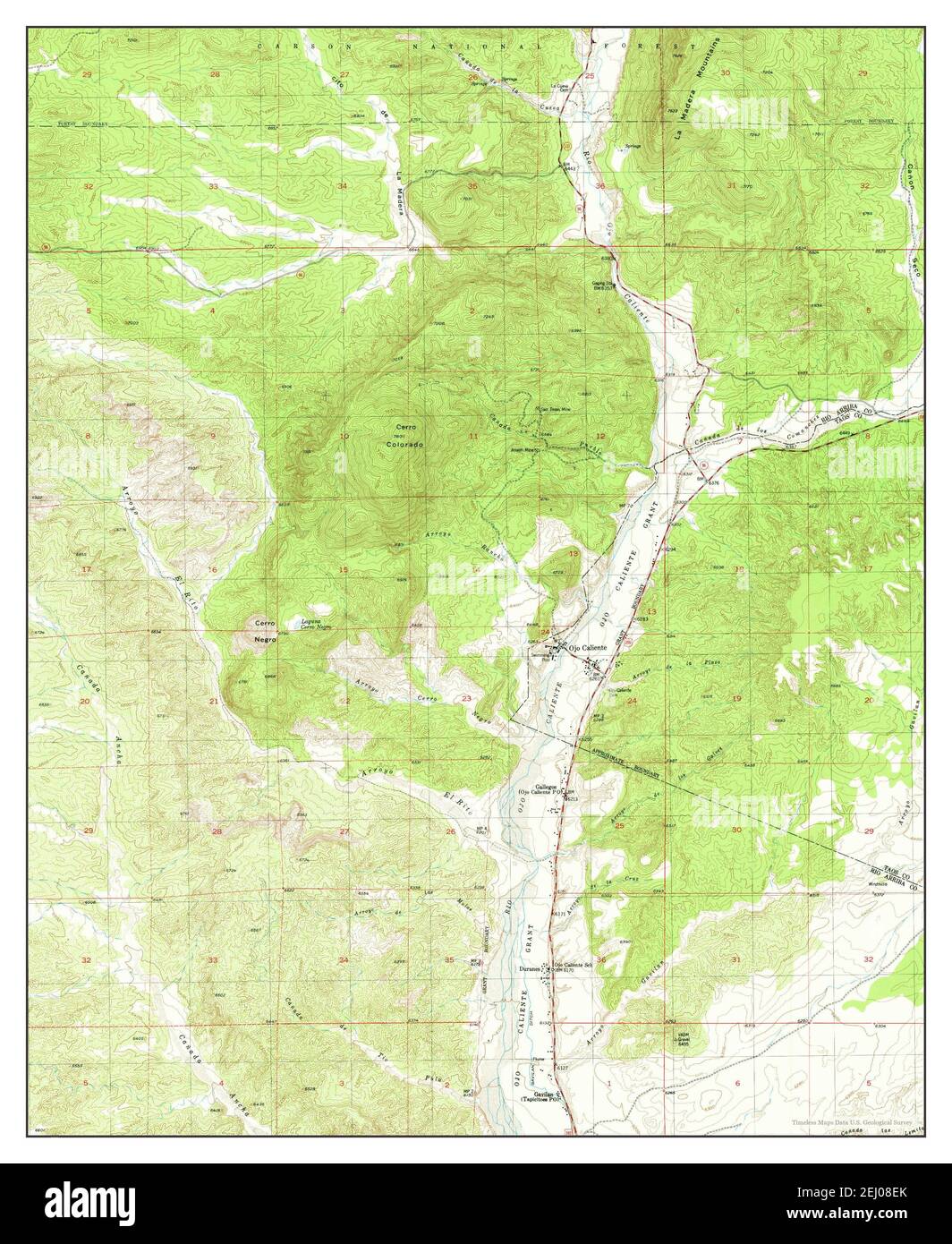Ojo Caliente New Mexico Map 1953 124000 United States Of America By Timeless Maps Data Us Geological Survey 2EJ08EK 