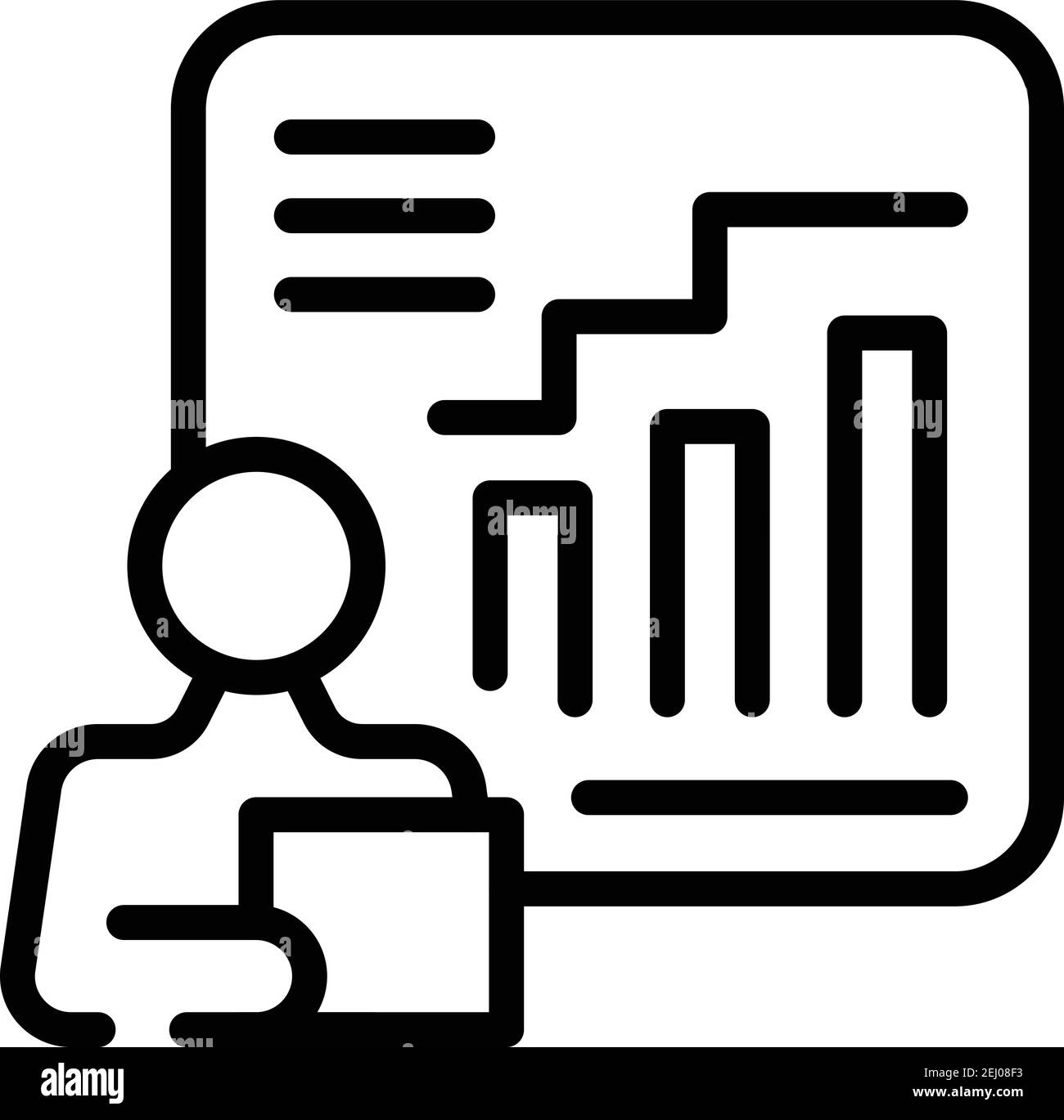 Market researcher icon. Outline market researcher vector icon for web design isolated on white background Stock Vector