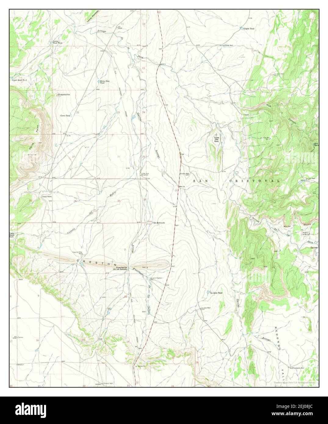 Ojo Hedionda, New Mexico, map 1966, 1:24000, United States of America by Timeless Maps, data U.S. Geological Survey Stock Photo
