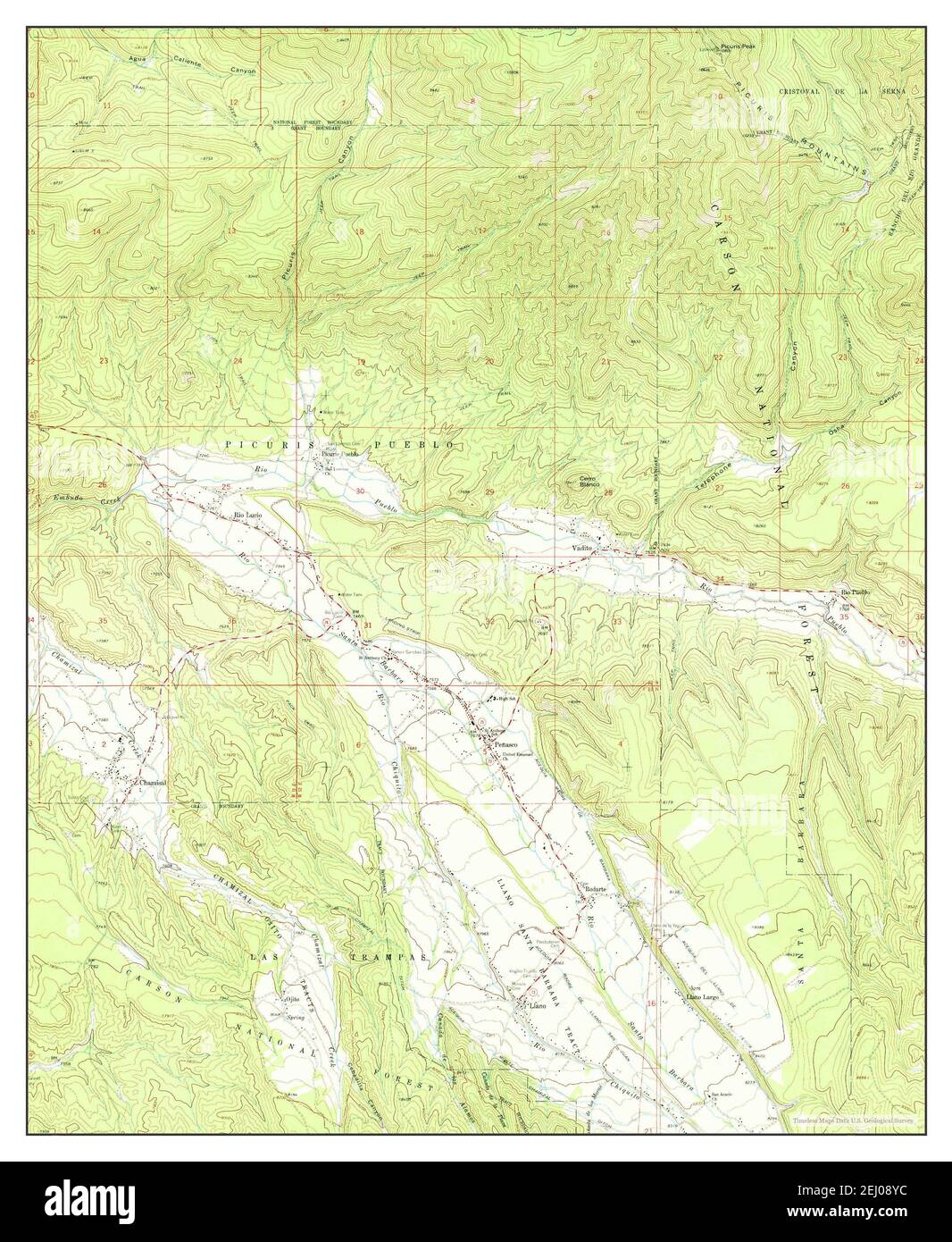 Penasco, New Mexico, map 1964, 1:24000, United States of America by Timeless Maps, data U.S. Geological Survey Stock Photo