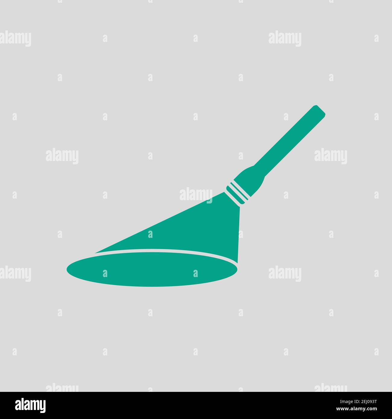 Flashlight Icon. Green on Gray Background. Vector Illustration. Stock Vector