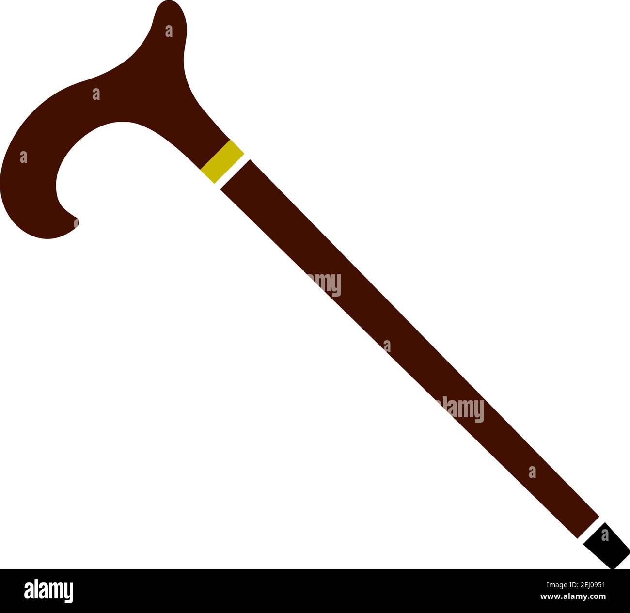 Walking Stick Icon. Flat Color Design. Vector Illustration. Stock Vector