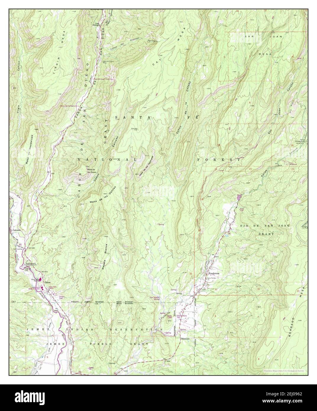 Ponderosa, New Mexico, map 1970, 124000, United States of America by