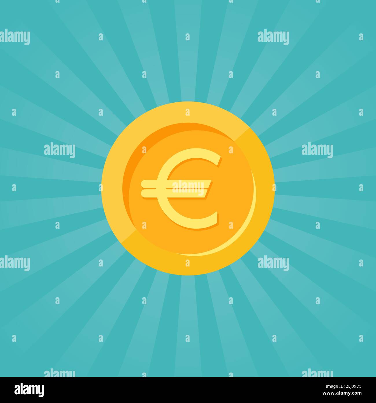 Gold euro coin rays hi-res stock photography and images - Alamy