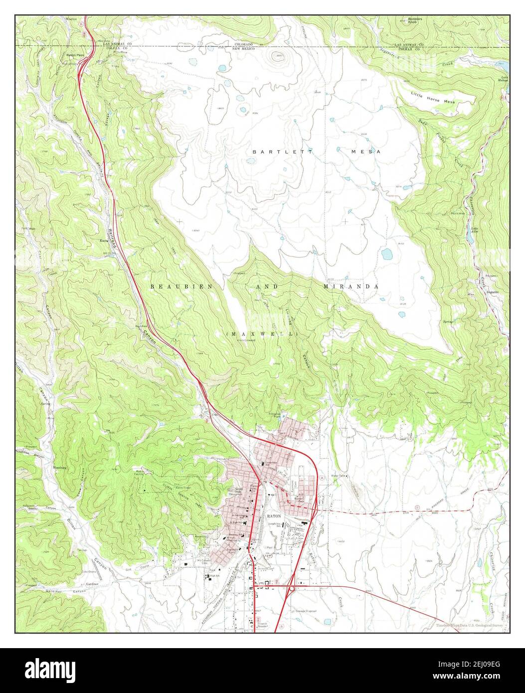 Raton, New Mexico, map 1971, 124000, United States of America by