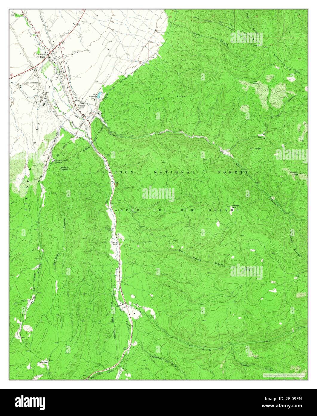Ranchos De Taos, New Mexico, map 1964, 124000, United States of