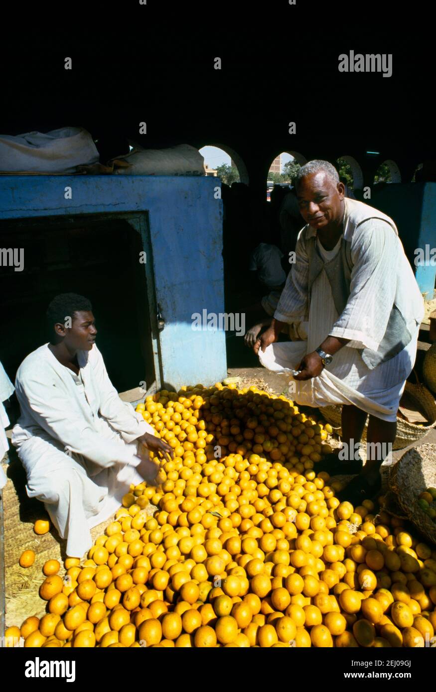 Lemons on Sale at Fruit Market Stock Photo