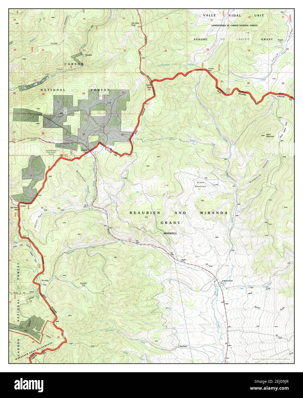 Red River Pass, New Mexico, map 1995, 1:24000, United States of America ...