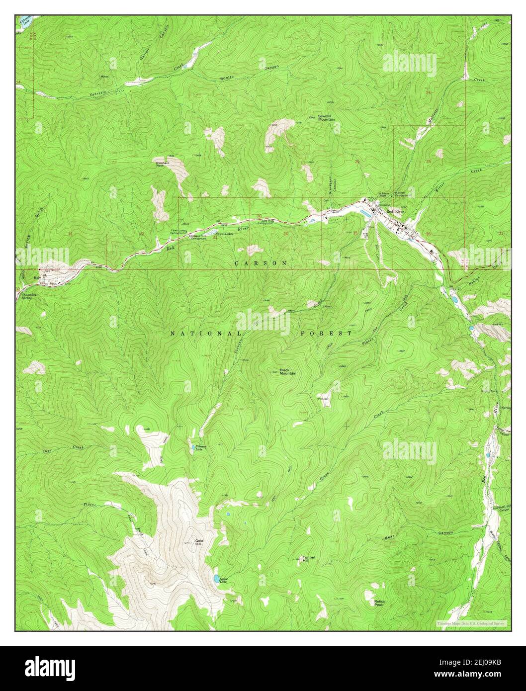 Red River, New Mexico, map 1963, 1:24000, United States of America by  Timeless Maps, data U.S. Geological Survey Stock Photo - Alamy