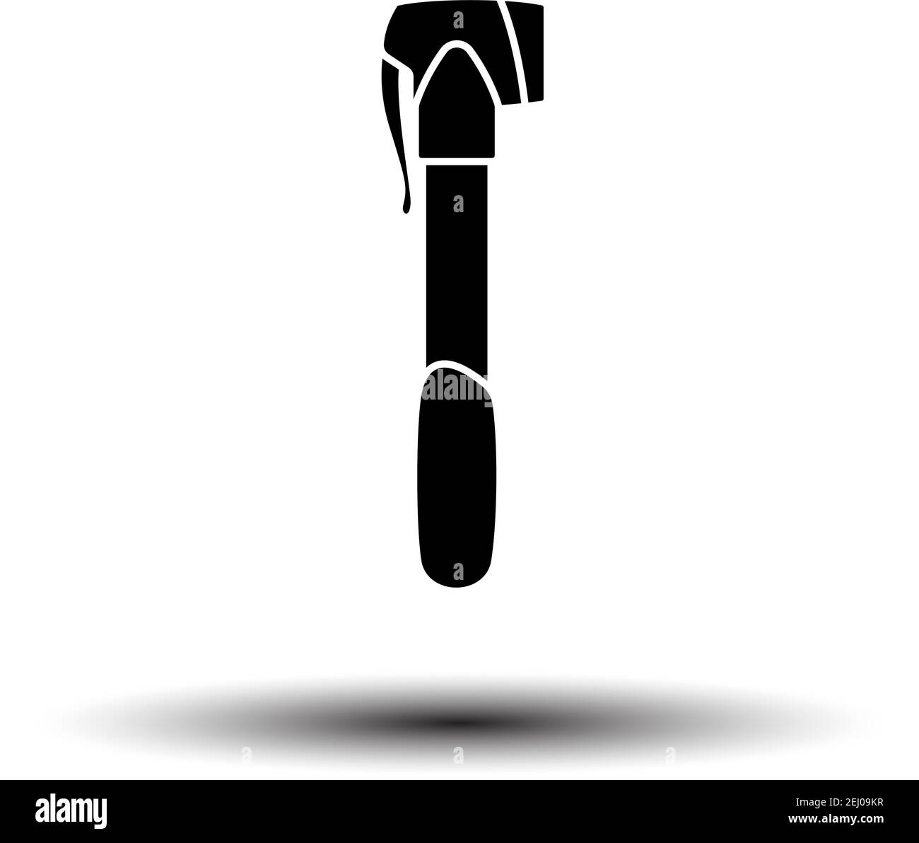 Bicycle Pump Icon. Black on White Background With Shadow. Vector Illustration. Stock Vector
