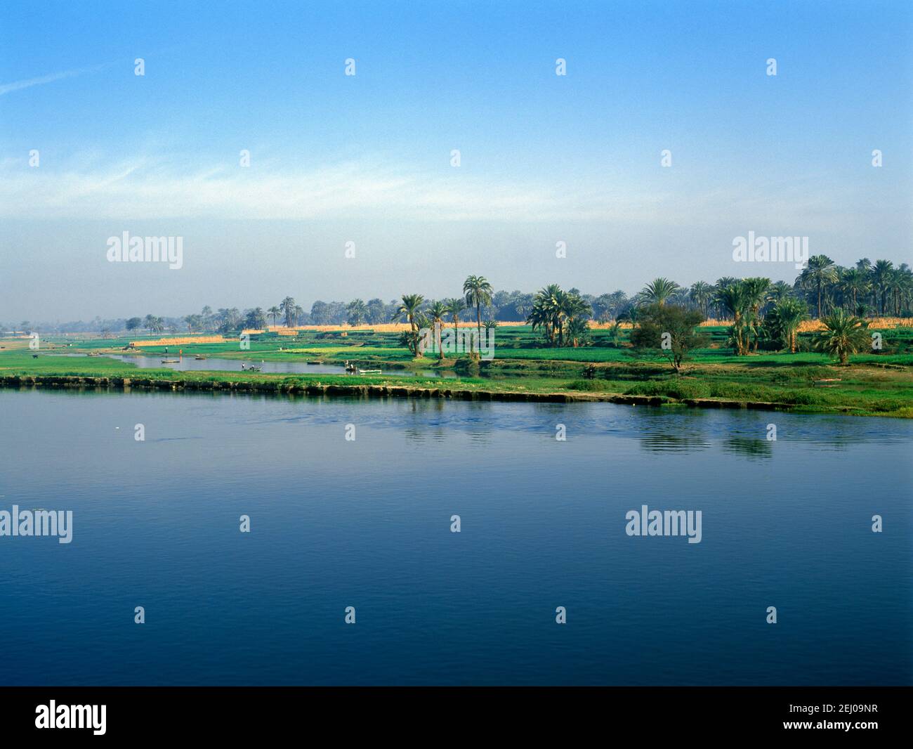 Farmland by River Nile Aswan Egypt Stock Photo - Alamy