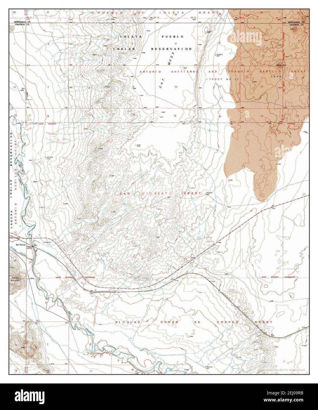 Rio Puerco, New Mexico, map 1991, 124000, United States of America by