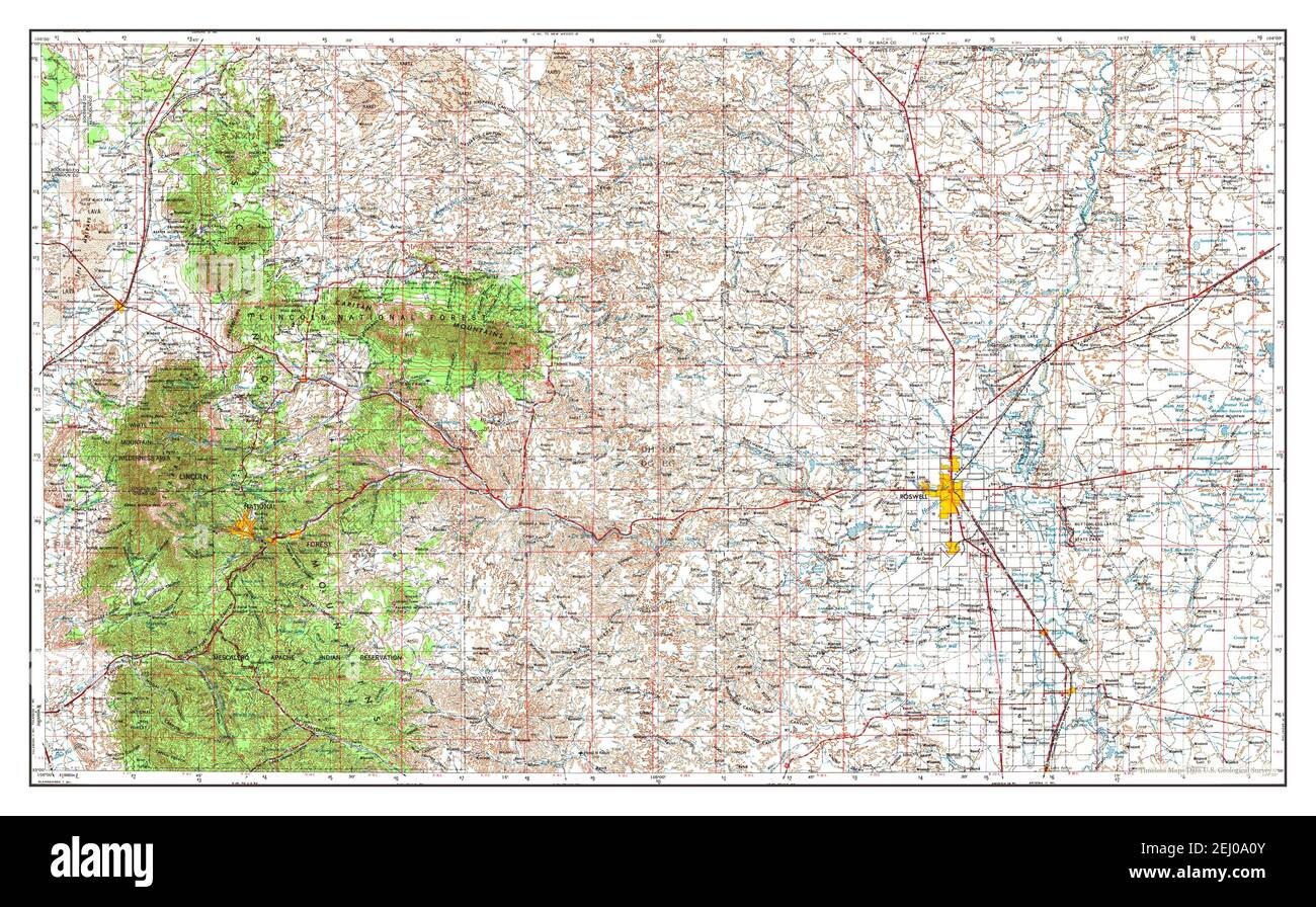 Us Geological Survey Elevation Map Roswell, New Mexico, Map 1955, 1:250000, United States Of America By  Timeless Maps, Data U.s. Geological Survey Stock Photo - Alamy