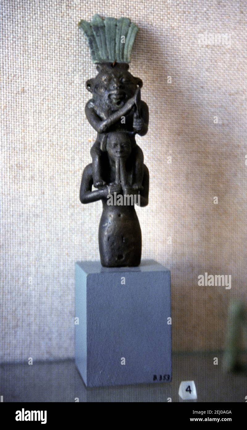 Samos Greece God Bes with Tambourine Sitting on Shoulders oa a Man