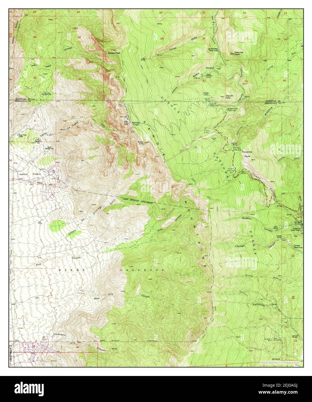 Sandia Crest, New Mexico, map 1961, 124000, United States of America
