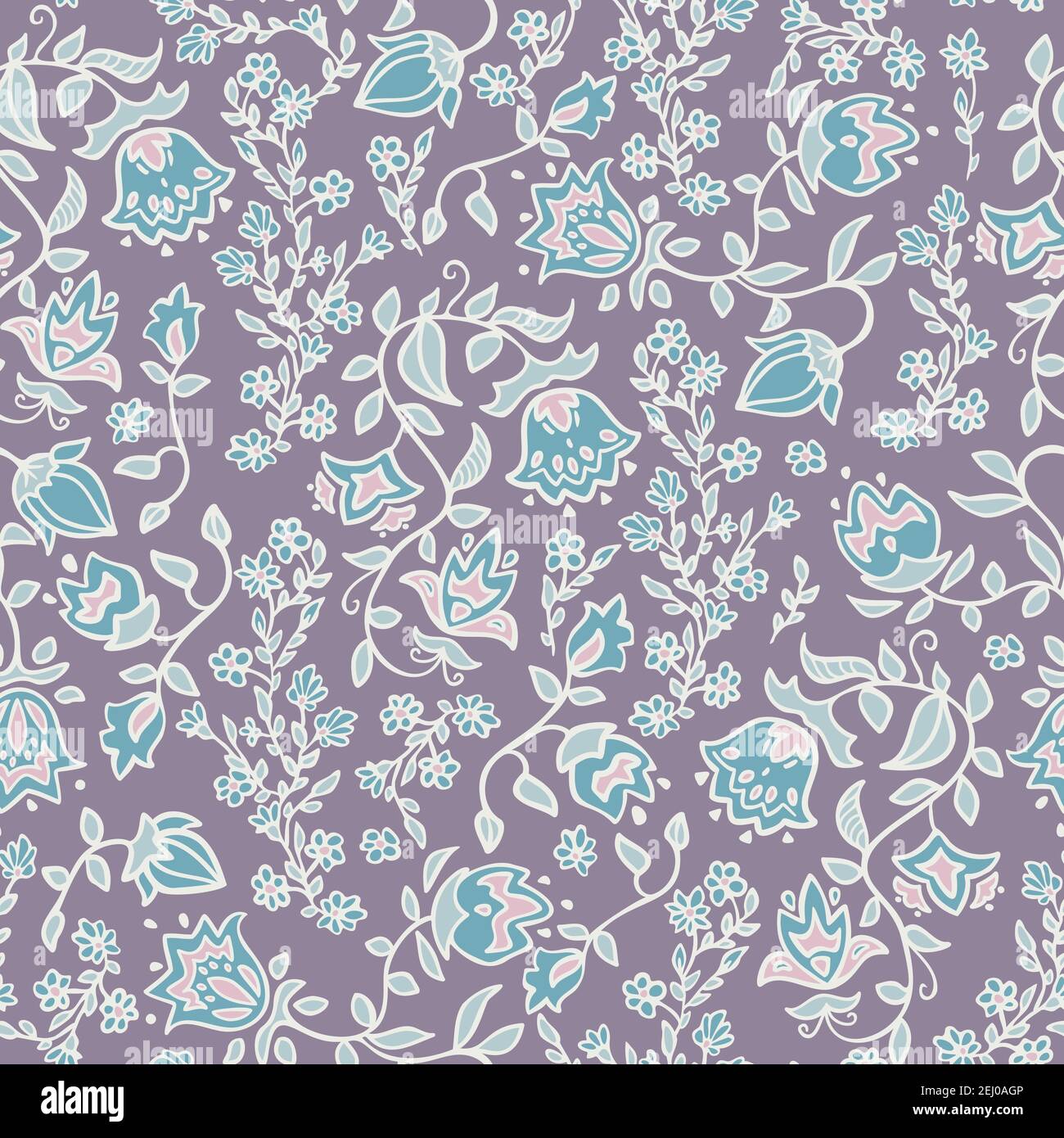 Vector seamless pattern decoration of rose flowers and leaves. Stock Vector
