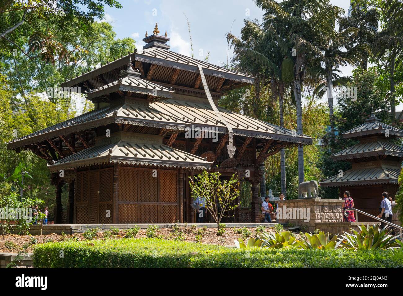 Nepal Peace Pagoda on the site of World Expo '88, South Bank Parklands, Brisbane, Queensland, Australia. Stock Photo