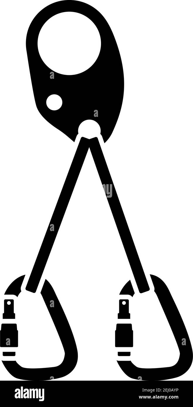 Alpinist Self Rescue System Icon. Black Stencil Design. Vector ...