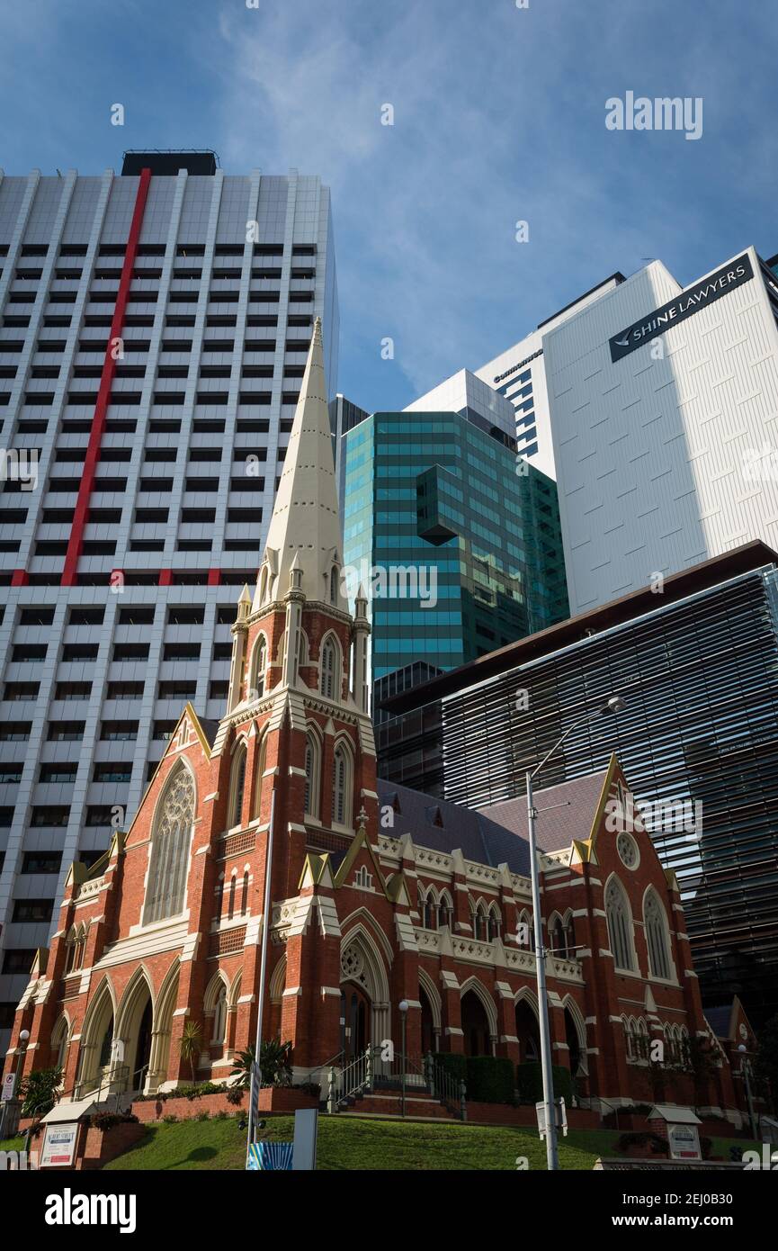 Albert Street Uniting Church and the Brisbane Taxation Office, Albert Street, Brisbane, Queensland, Australia. Stock Photo
