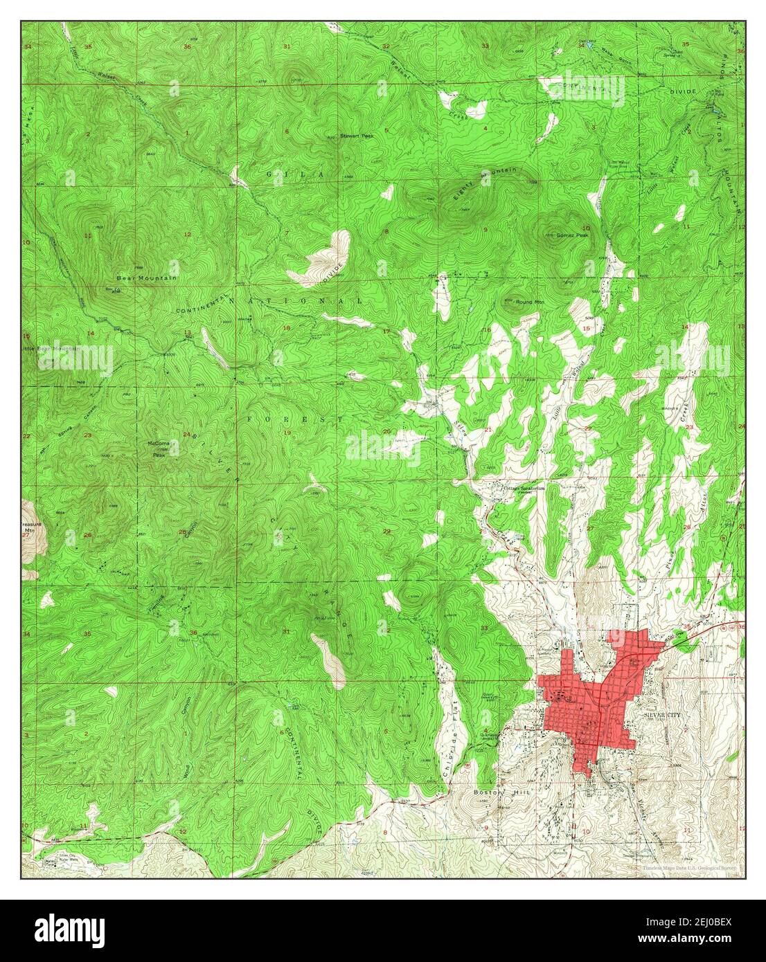 Silver City, New Mexico, map 1950, 124000, United States of America by