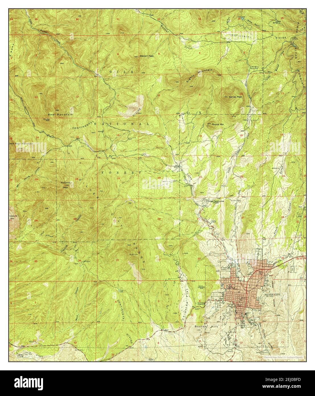 Map of silver city new mexico Cut Out Stock Images & Pictures Alamy