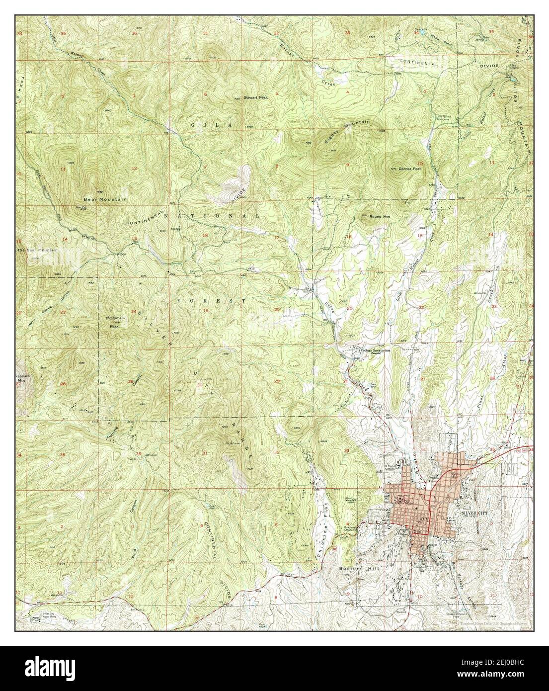 Silver City, New Mexico, map 1950, 124000, United States of America by