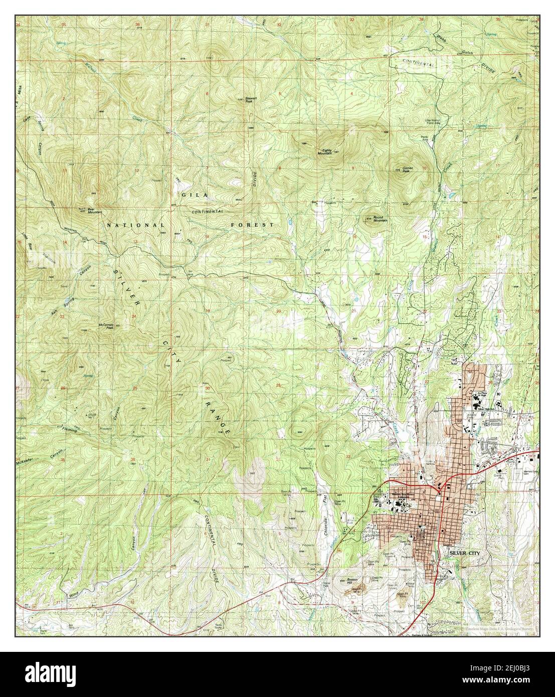 Silver City, New Mexico, map 1992, 124000, United States of America by