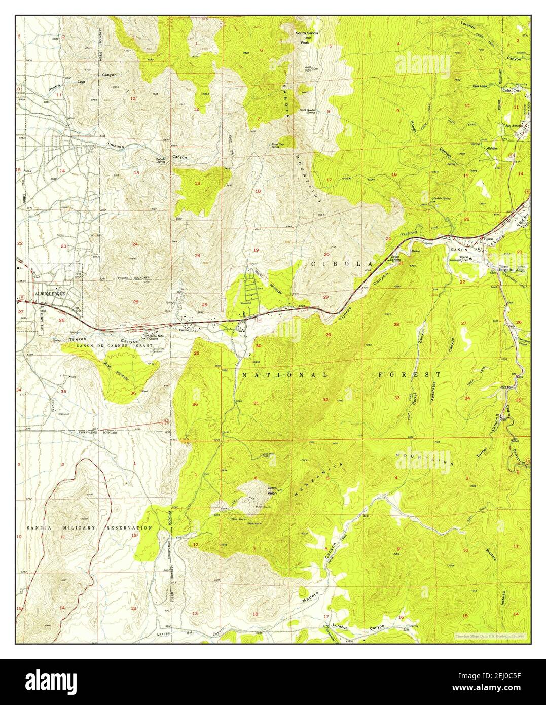Tijeras, New Mexico, map 1954, 124000, United States of America by
