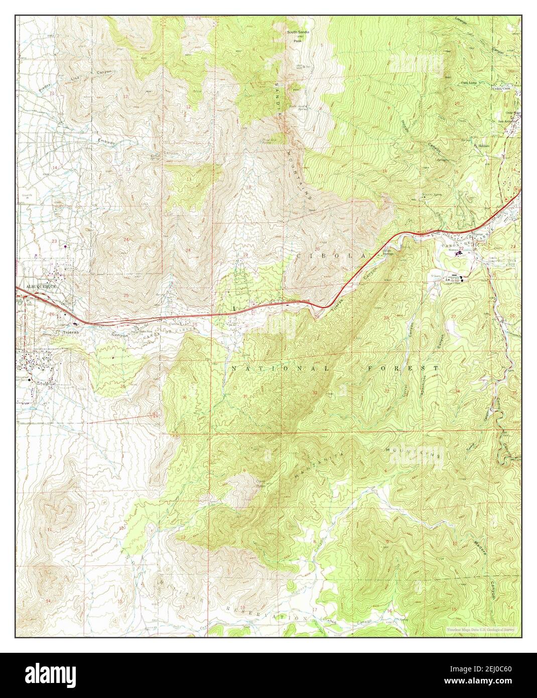 Tijeras, New Mexico, map 1961, 124000, United States of America by Timeless Maps, data U.S