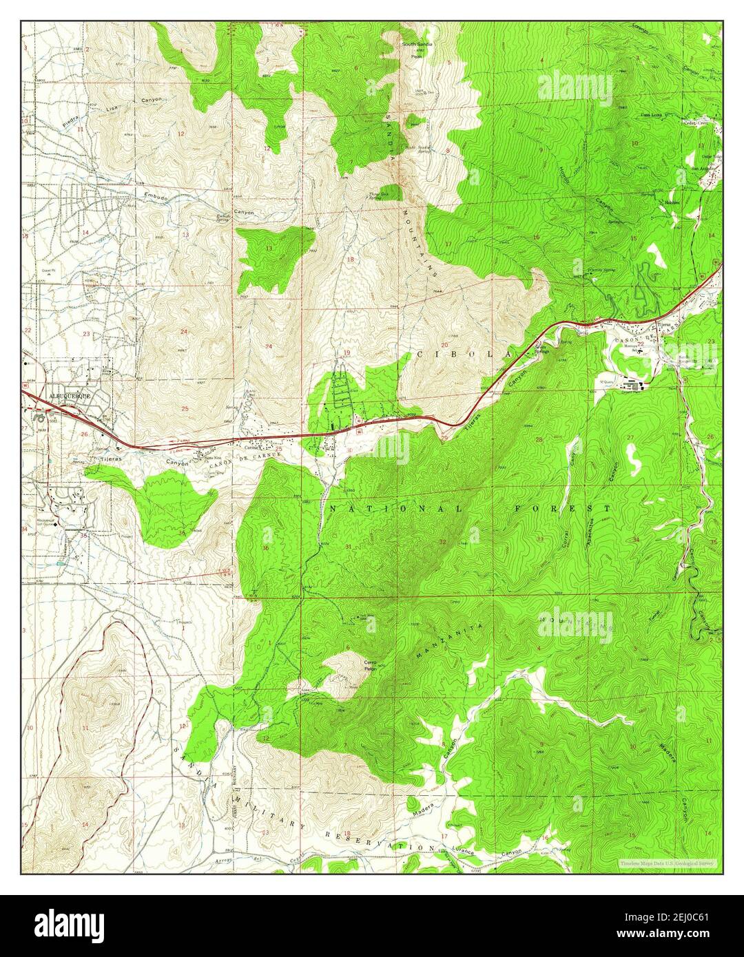 Tijeras, New Mexico, map 1961, 124000, United States of America by