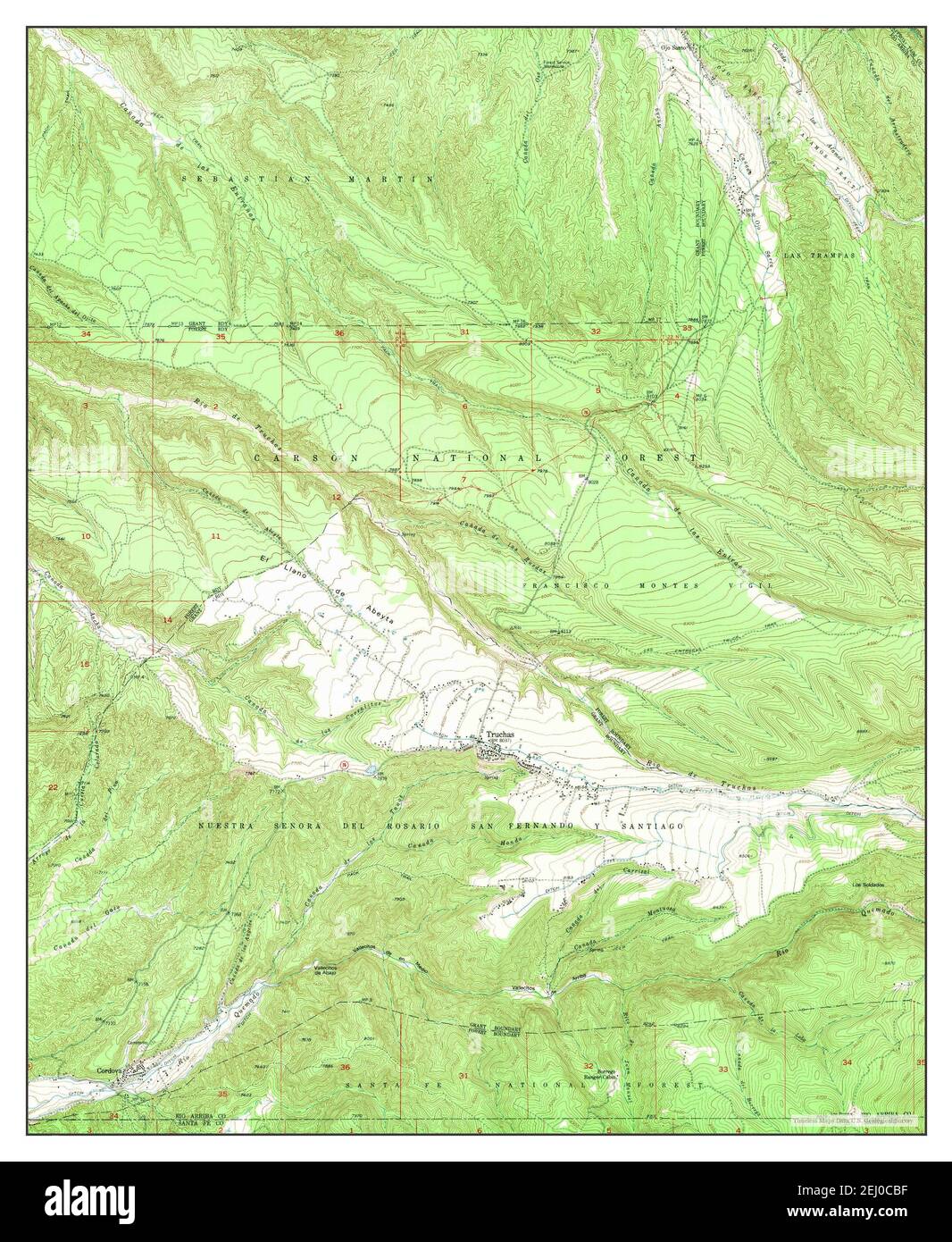 Truchas, New Mexico, map 1953, 124000, United States of America by