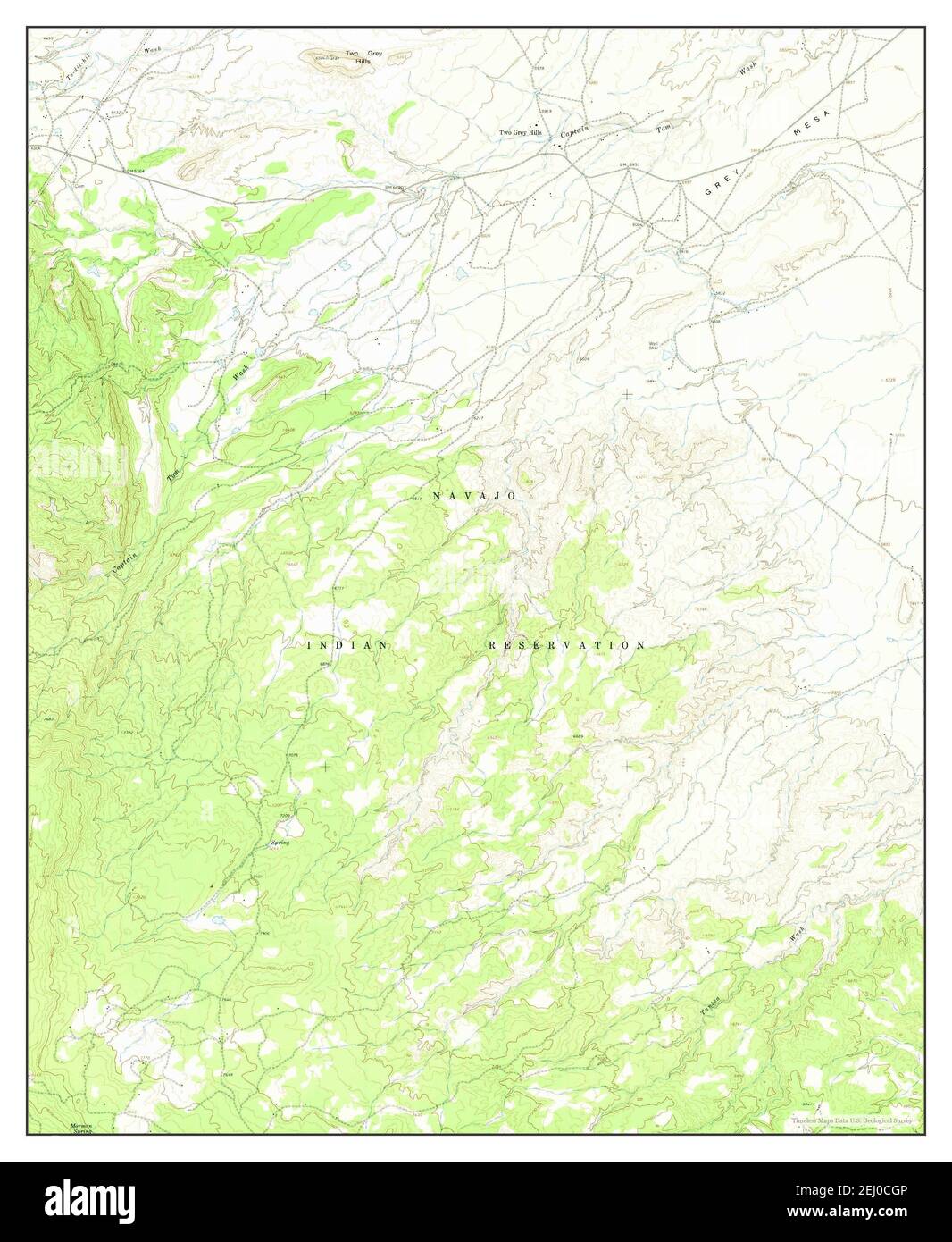 Two Grey Hills, New Mexico, map 1966, 124000, United States of America