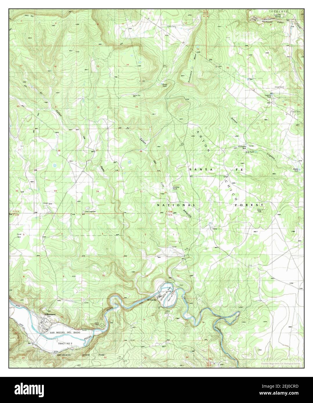 Map of villanueva new mexico Cut Out Stock Images & Pictures Alamy