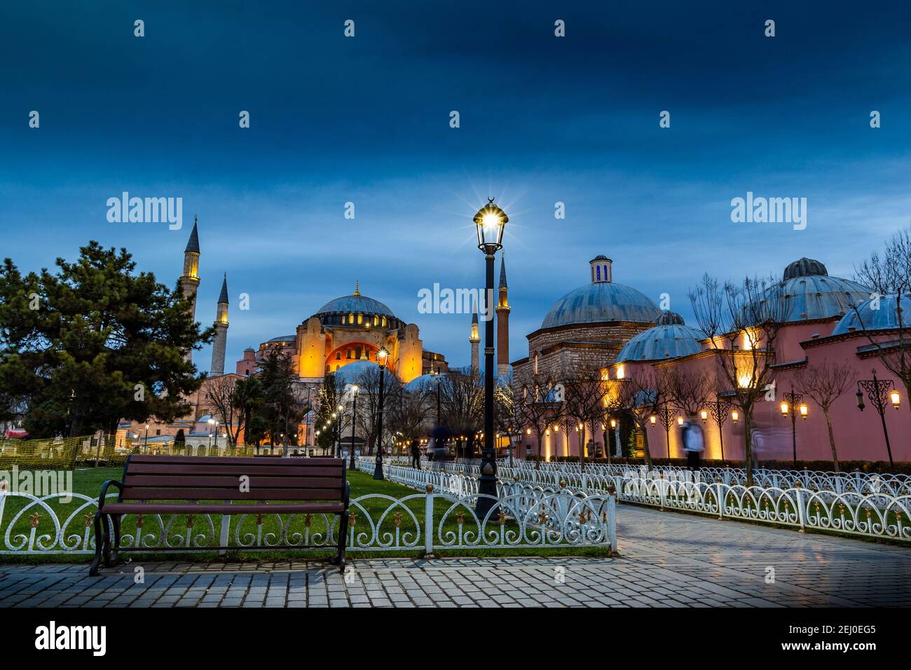 Hagia Sophia (Ayasofya). View from the Sultan Ahmet Park. Istanbul ...