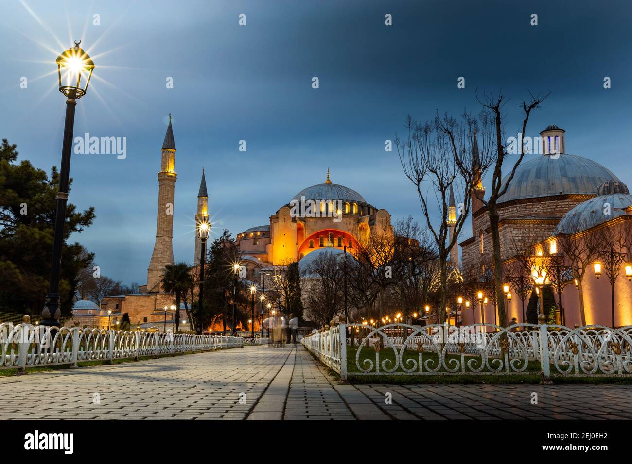 Hagia Sophia (Ayasofya). View from the Sultan Ahmet Park. Istanbul ...