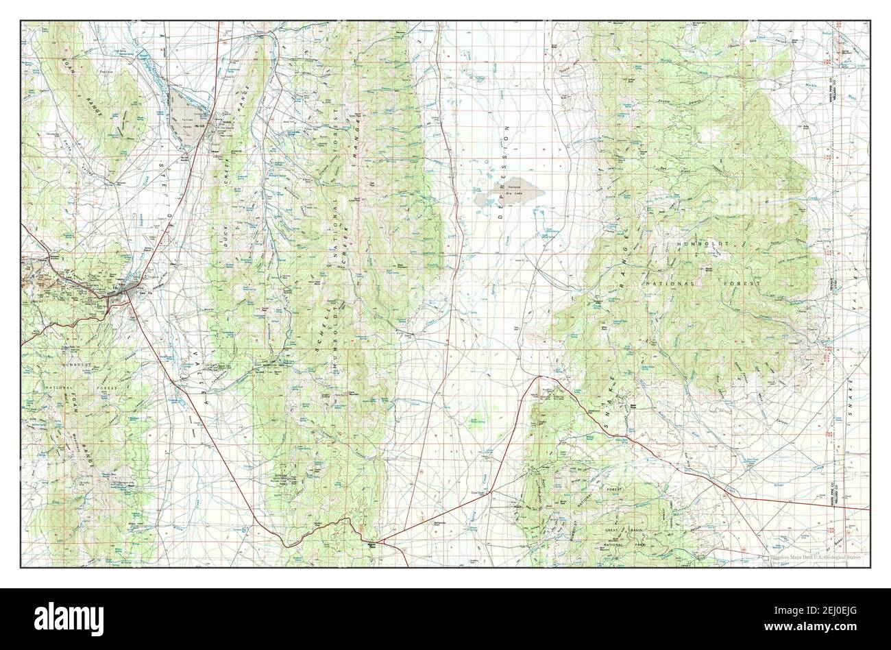 Ely, Nevada, map 1987, 1100000, United States of America by Timeless