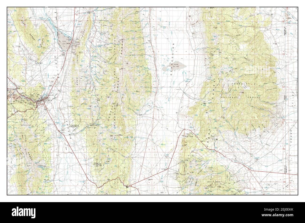 Ely, Nevada, map 1987, 1100000, United States of America by Timeless