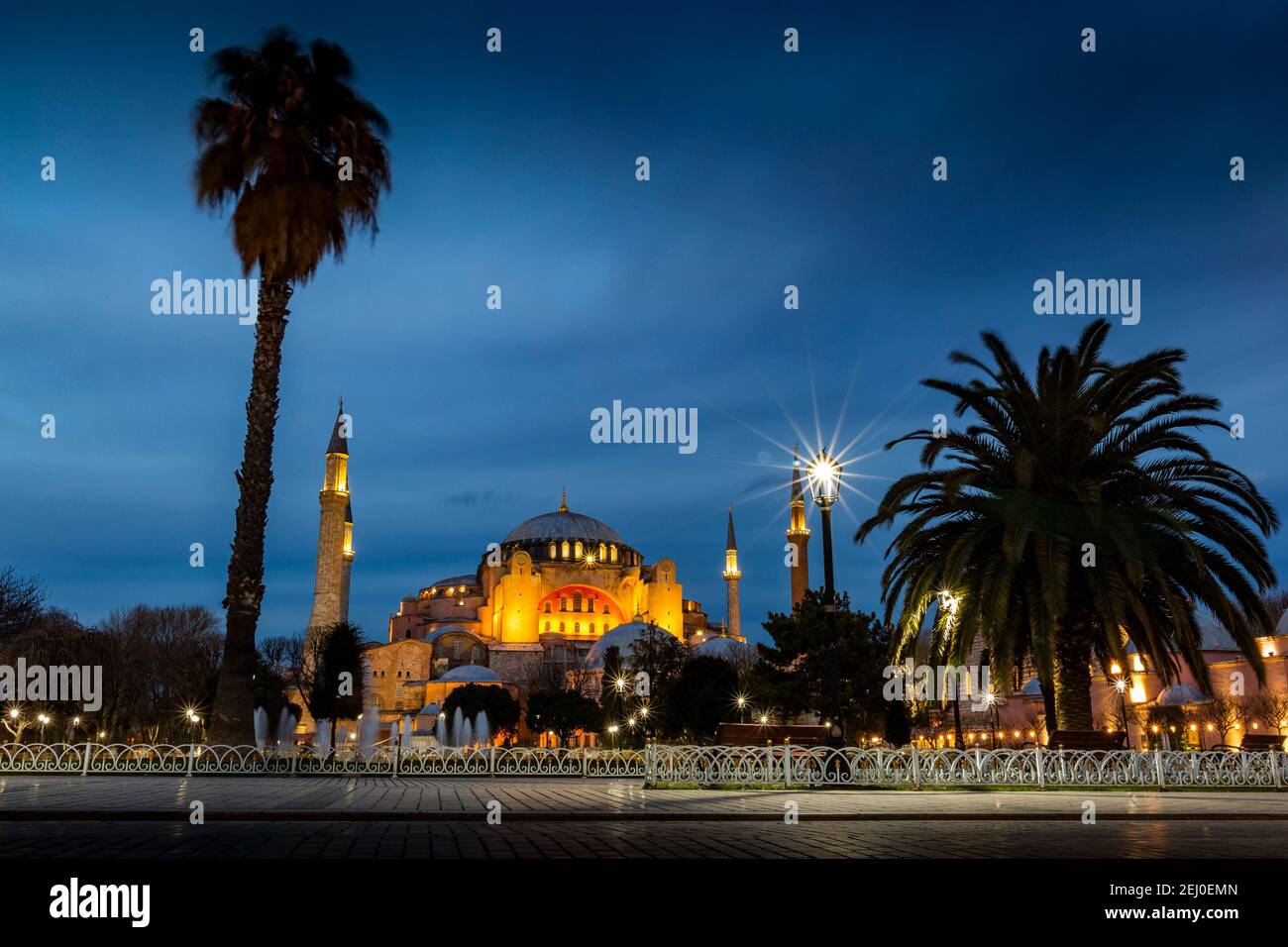 Hagia Sophia (Ayasofya). View from the Sultan Ahmet Park. Istanbul ...