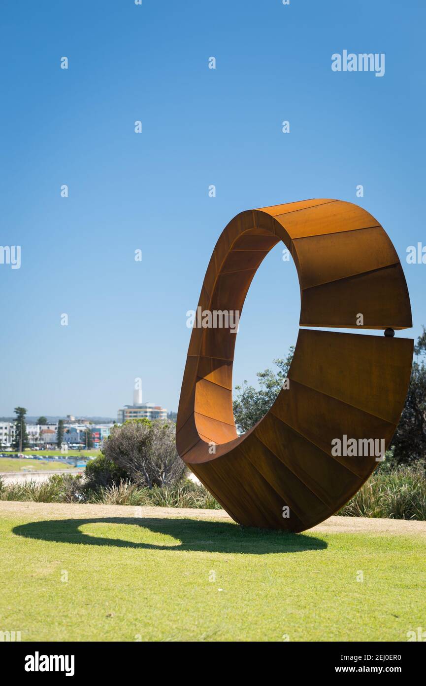 Orb by David Ball, Sculpture by the Sea 2017, Marks Park, Sydney, New South Wales, Australia. Stock Photo